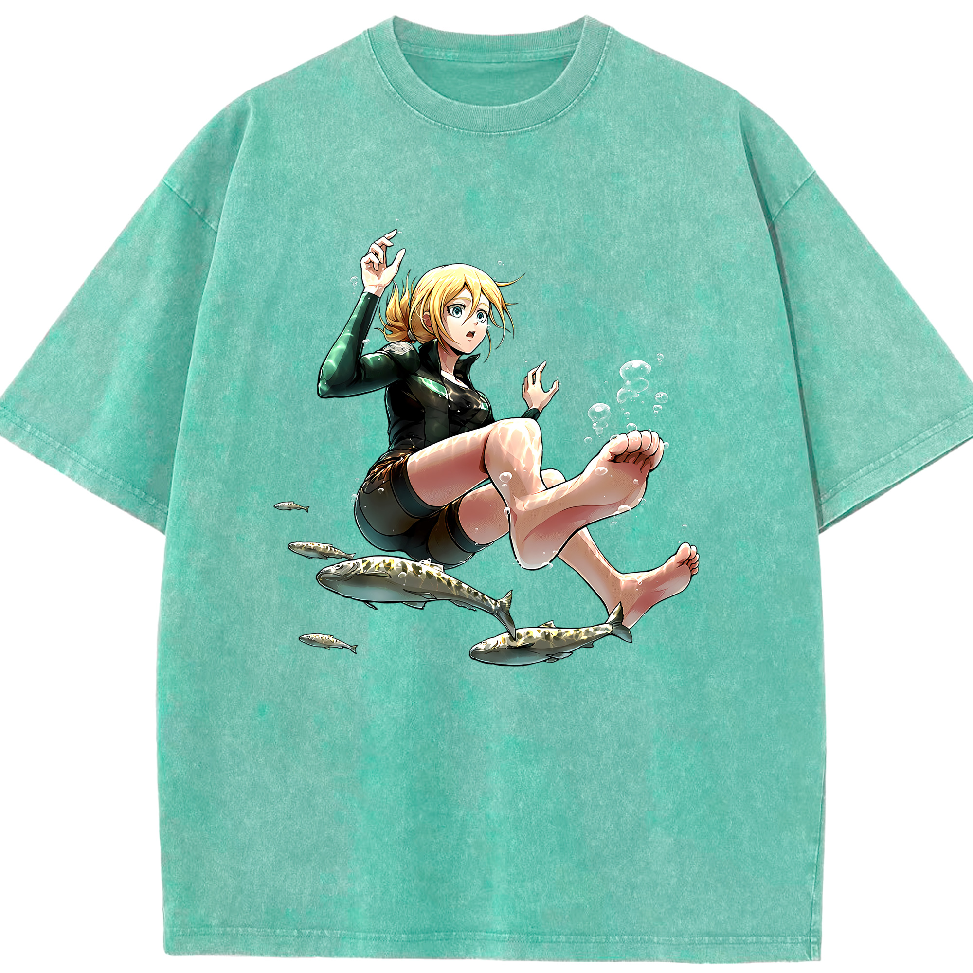 （画像用） 進撃の巨人 クリスタ·レンズ Attack on Titan Christa Lenz 綿100% ヴィンテージ風 半袖Tシャツ（フロントプリント）